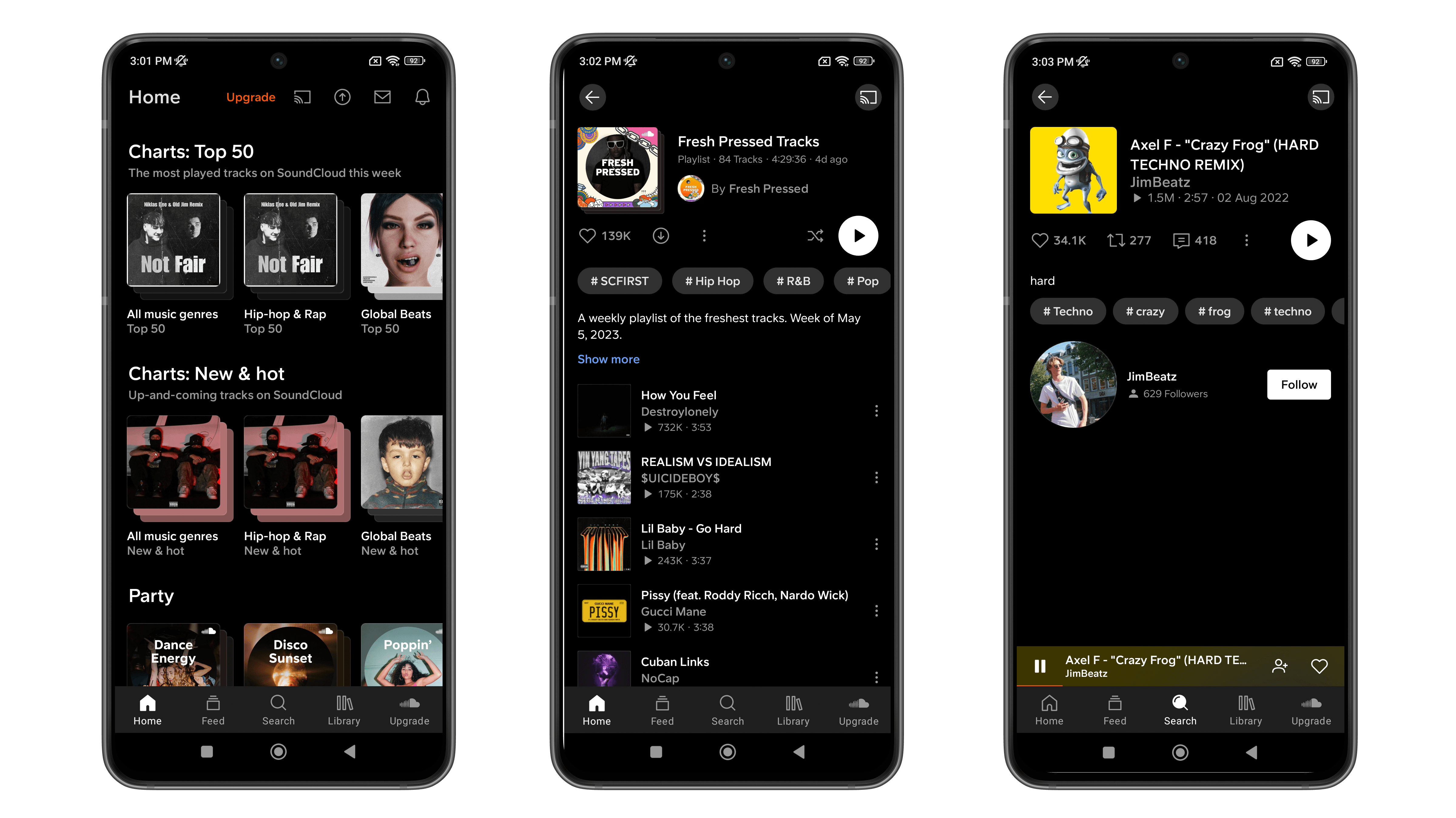 Music download apps - SoundCloud screenshots