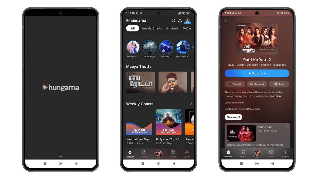 Music download apps - Hungama screenshots