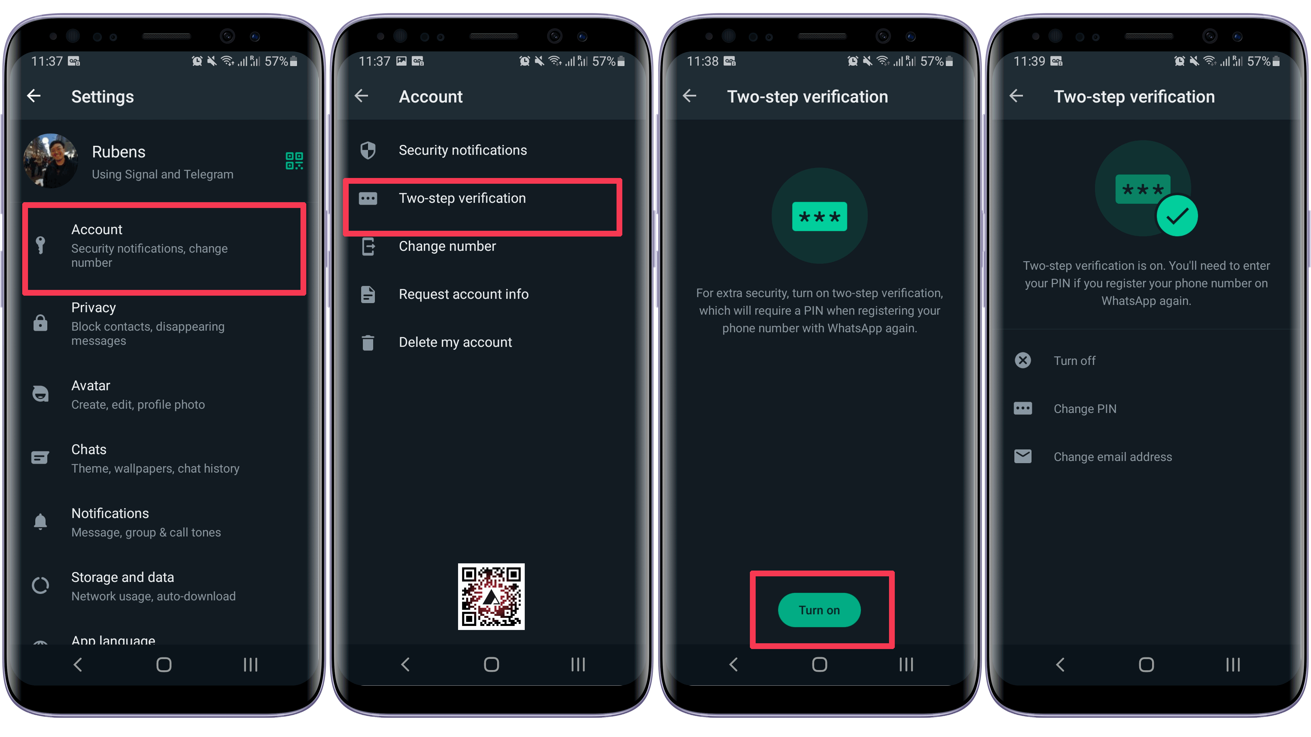 WhatsApp two-step verification screenshots WhatsApp two-step verification screenshots