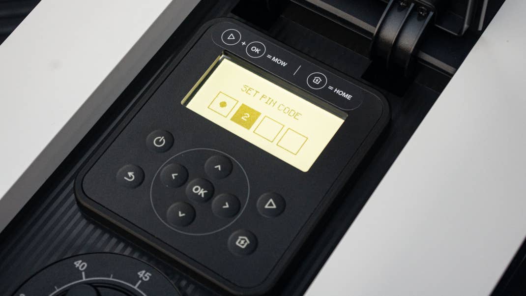 The Ecovacs Goat G1 offers several protection mechanisms, including PIN entry. Ecovacs Goat G1 robotic mower