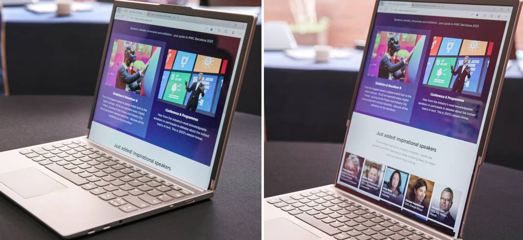 Lenovo notebook with rollable display