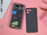 Opened Fairphone 4 displaying the internal components