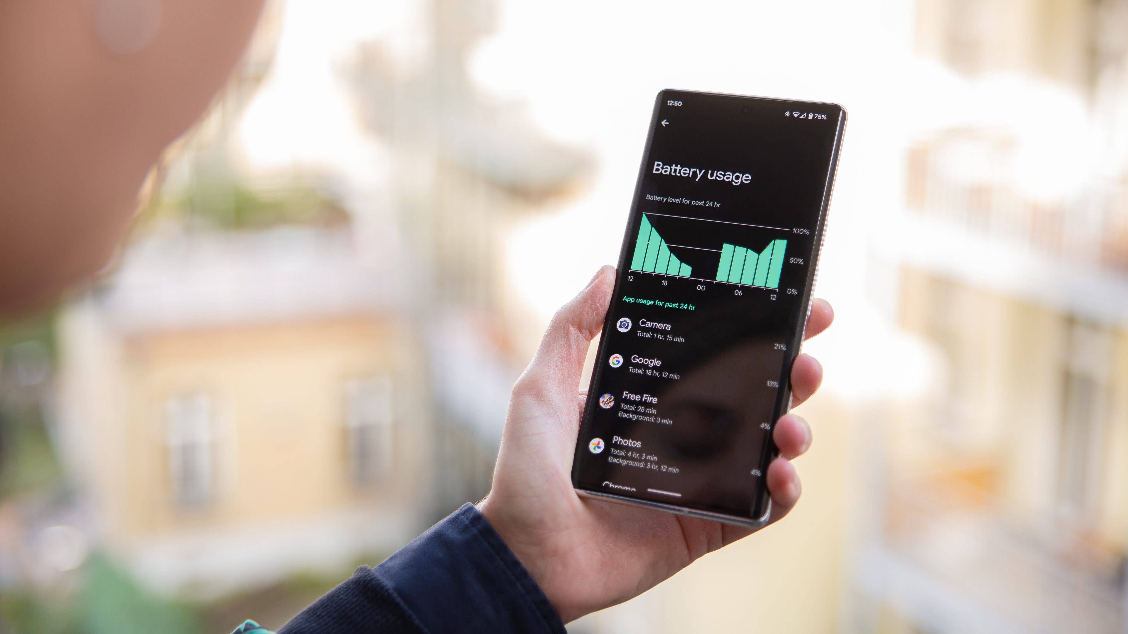 Google Pixel 6 Pro battery status screen