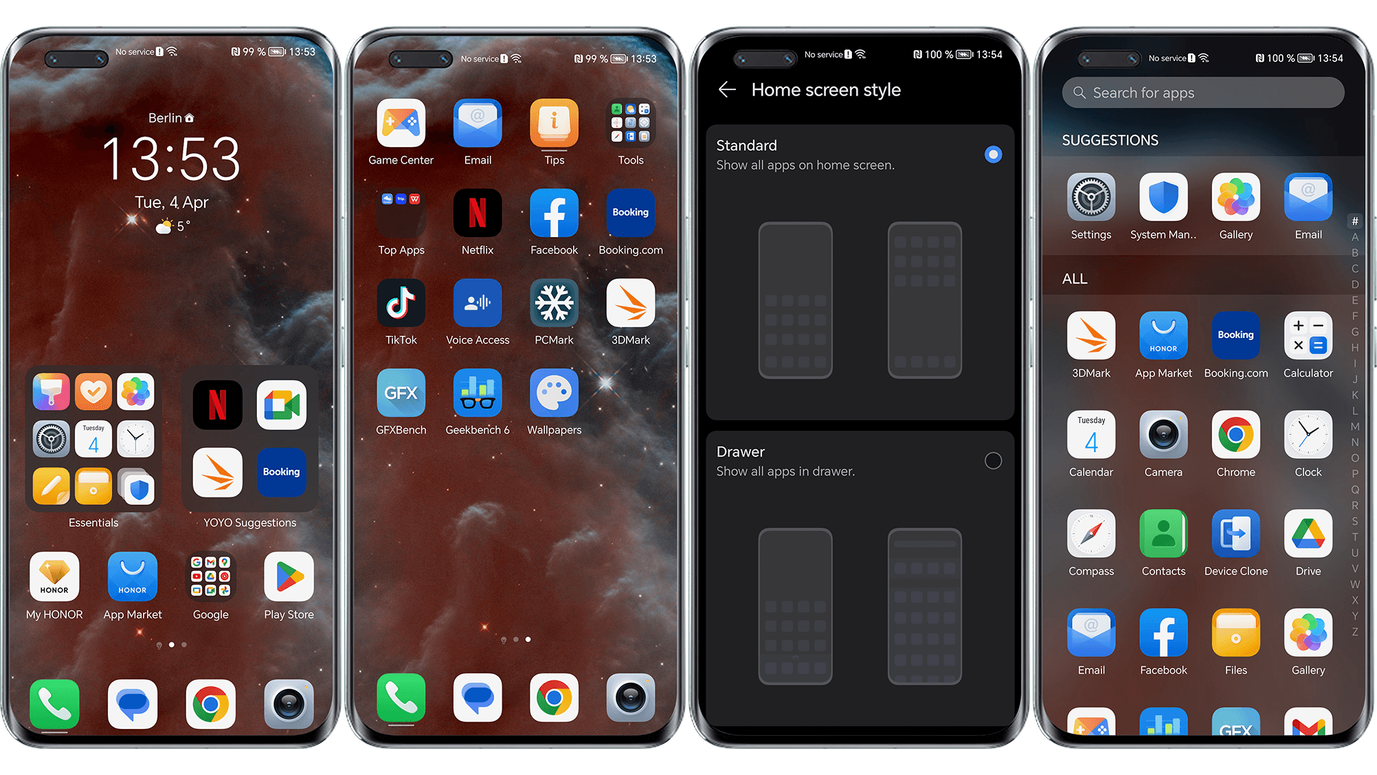 Honor Magic 5 Pro screenshots showing the UI and UX in detail