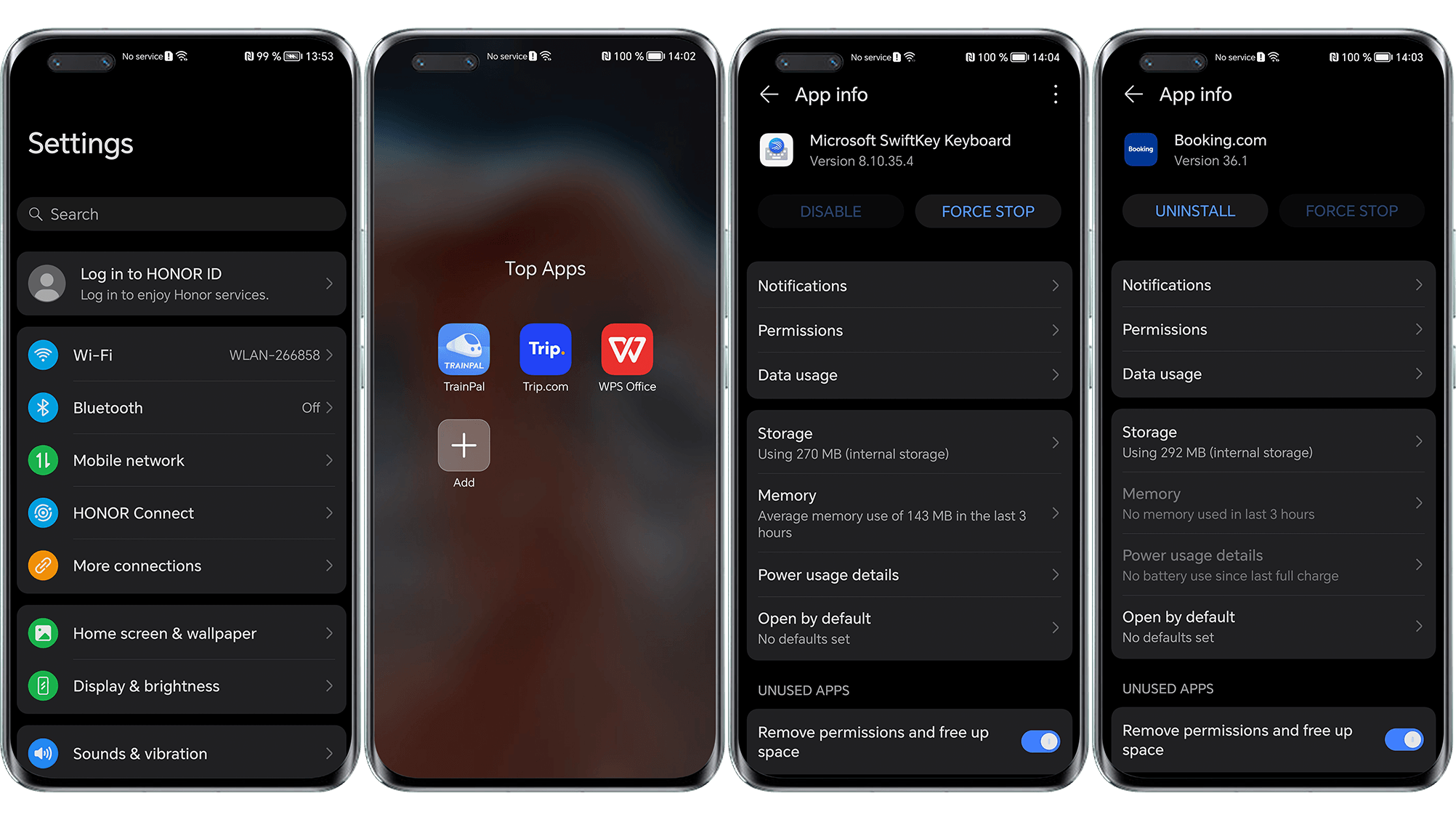 Honor Magic 5 Pro screenshots showing the UI and UX in detail