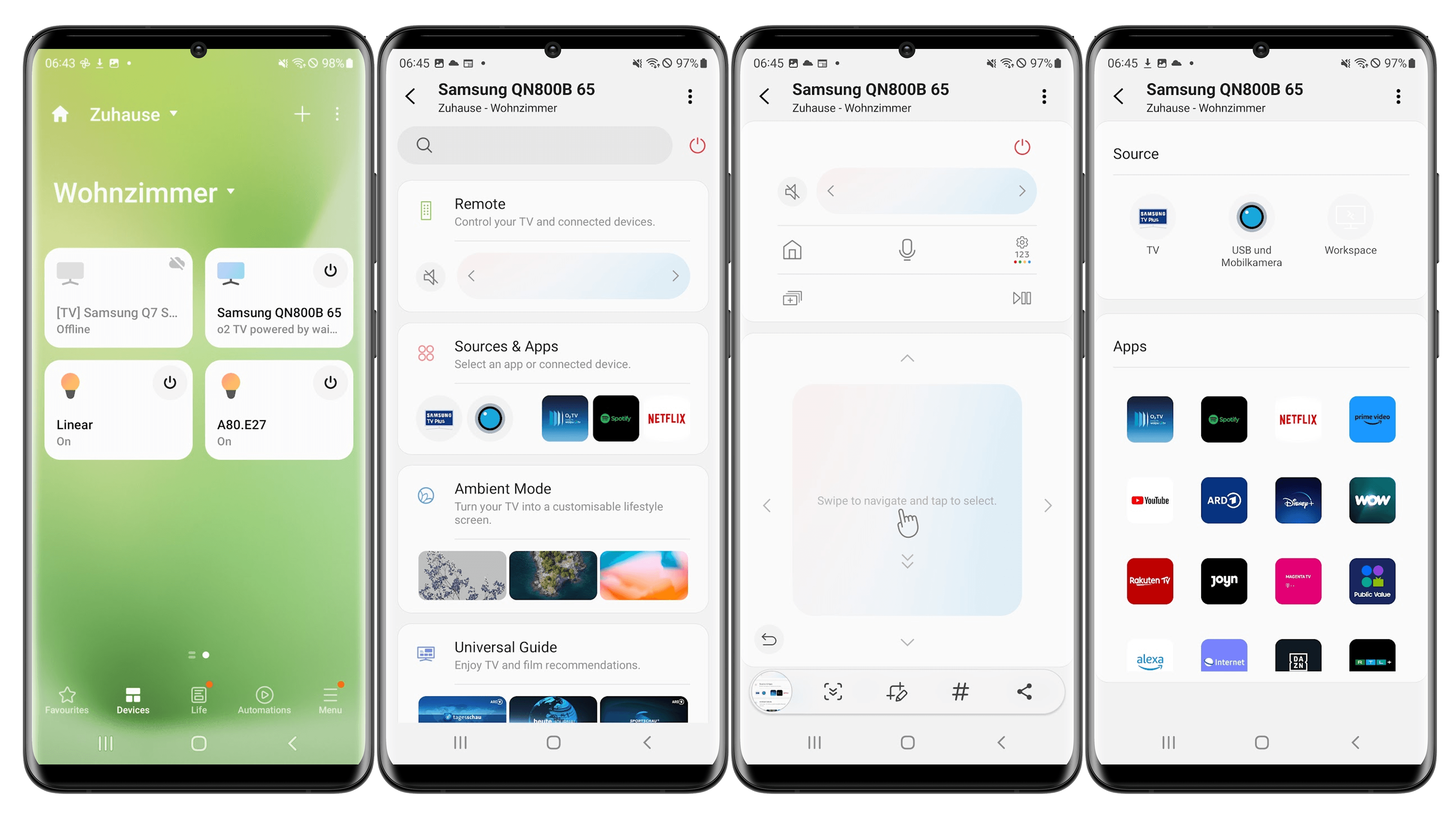 Screenshots der SmartThings-App