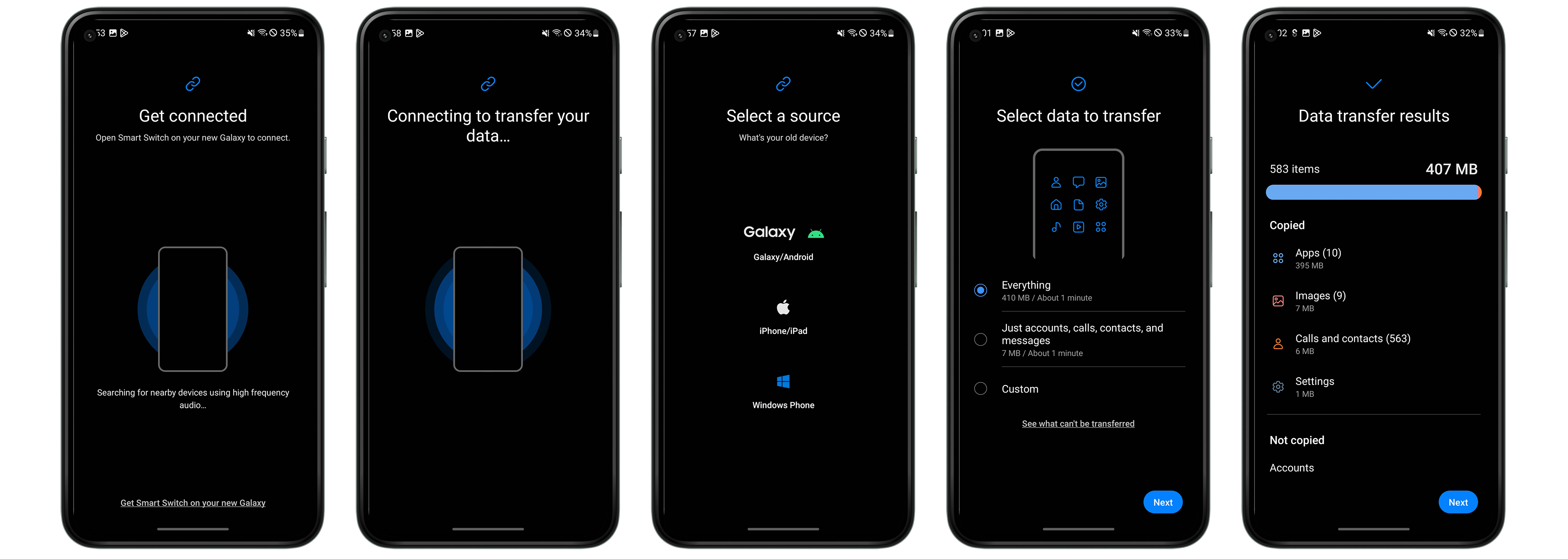 Choose what you want on the new handset.