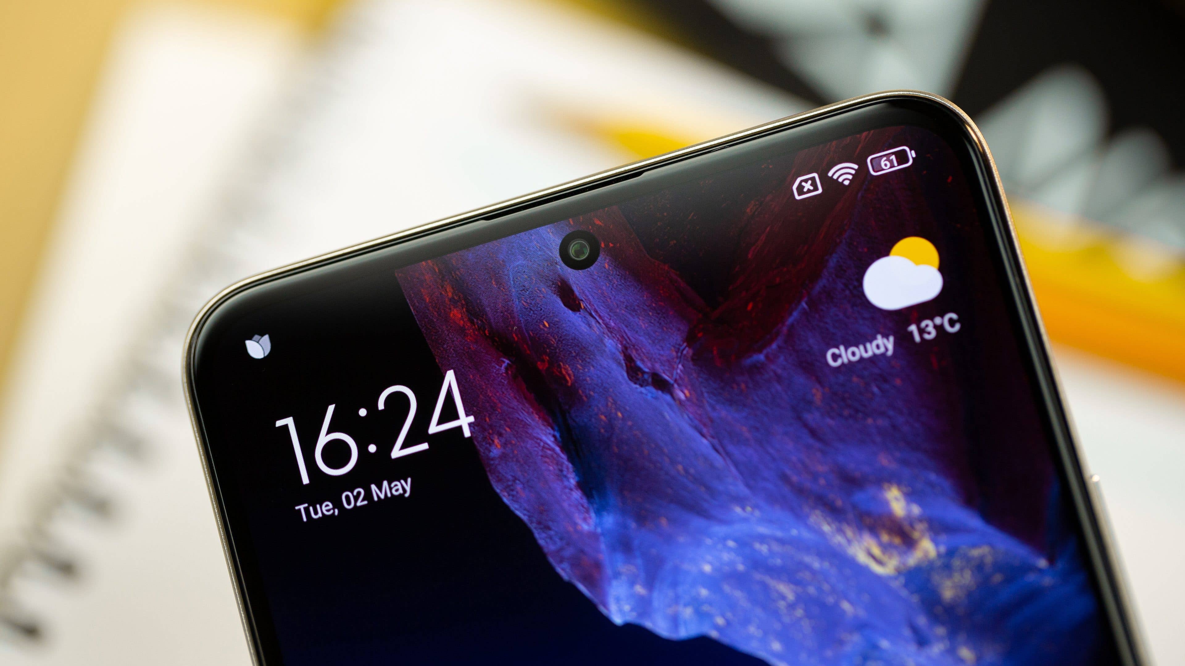 Punch-hole on the Poco F5 Pro's OLED display for the selfie camera
