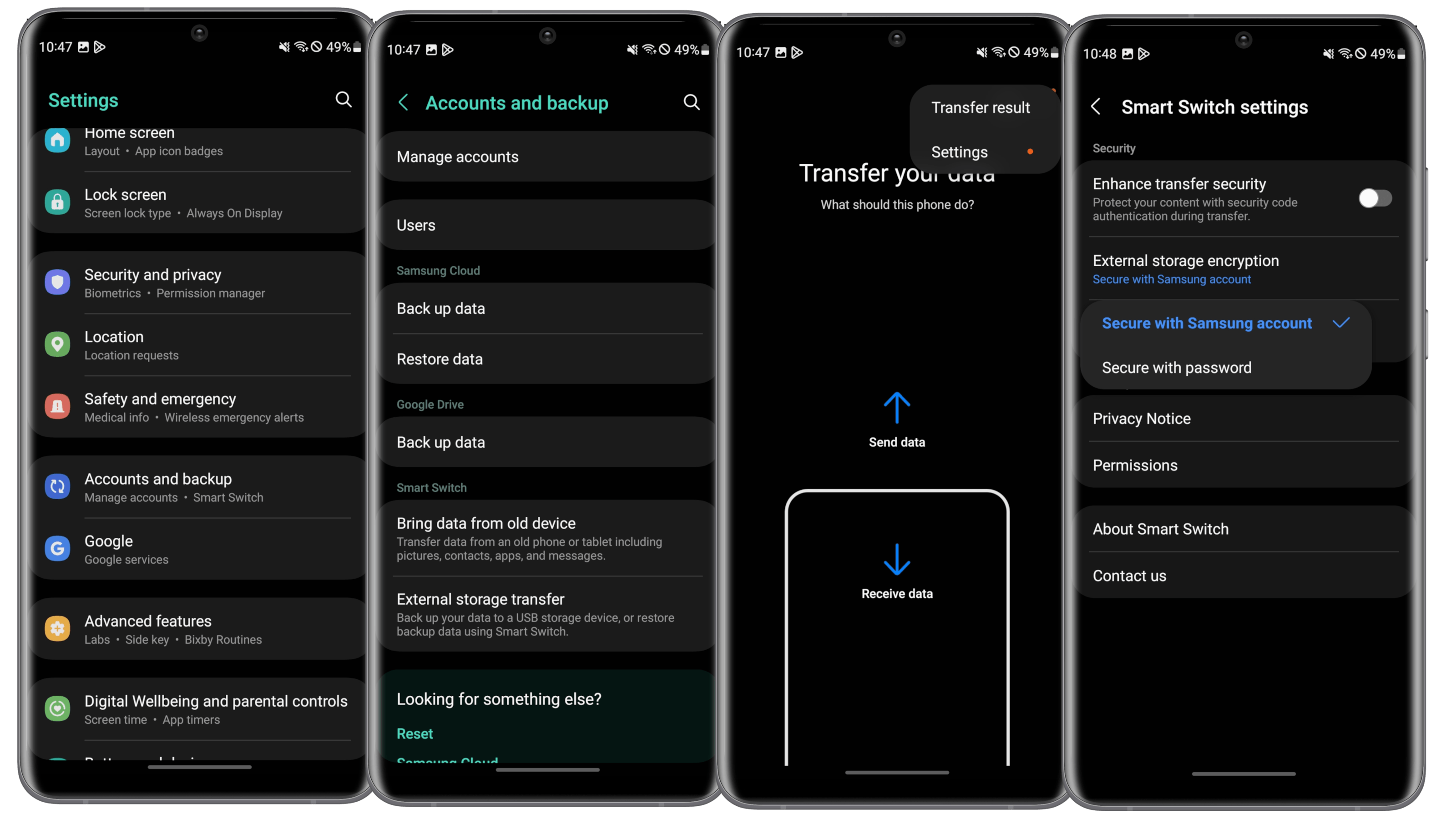 Install Samsung Smart Switch on your handset.
