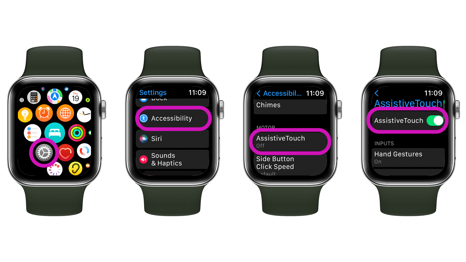 Activer l'AssistiveTouch sur votre Apple Watch