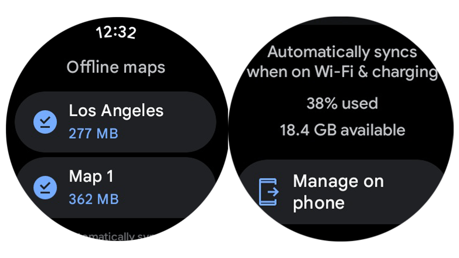 Google Pixel Watch's offline Maps