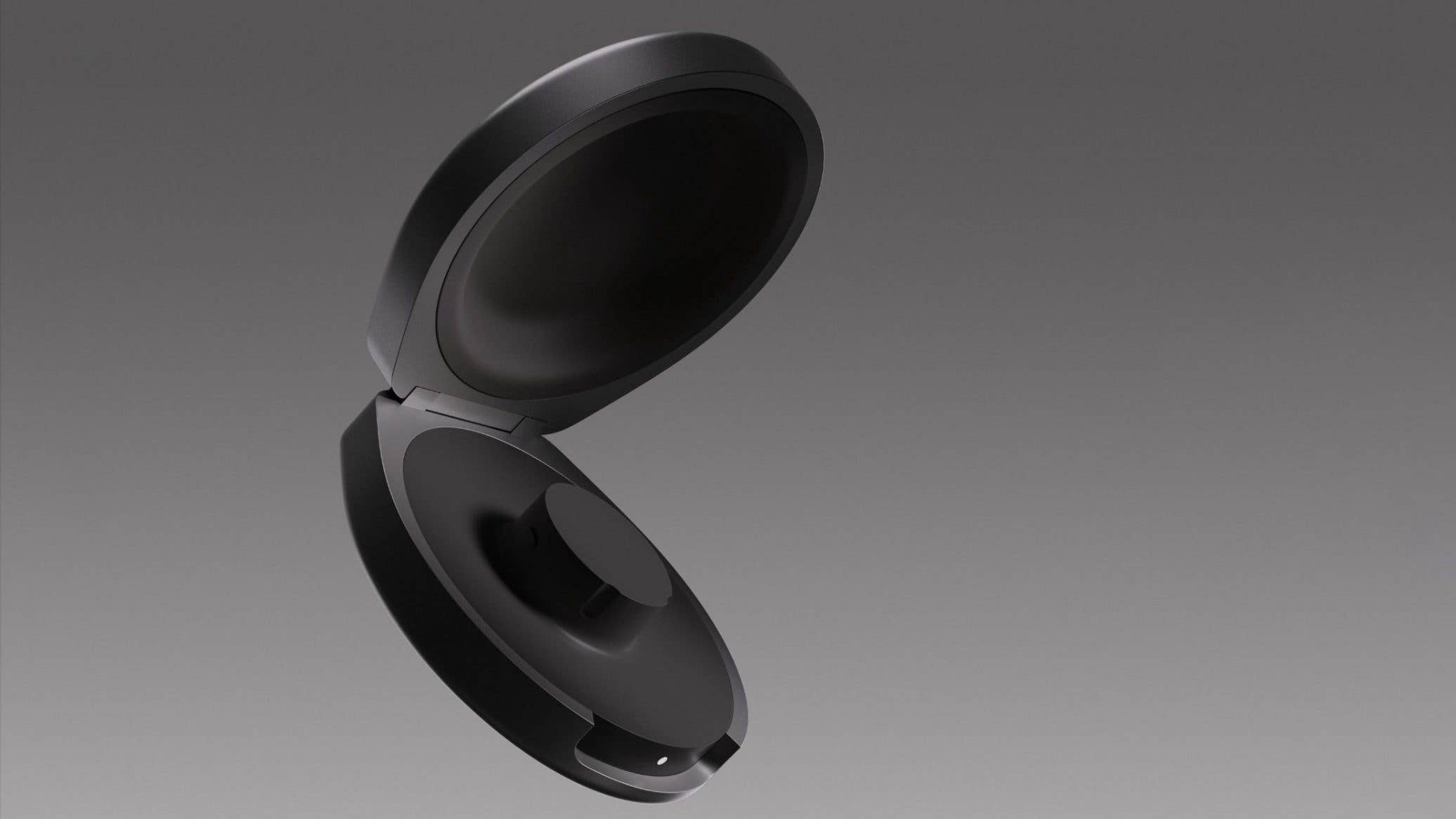 Oura Ring 4 in a sleek black case, partially open, showcasing the ring within.