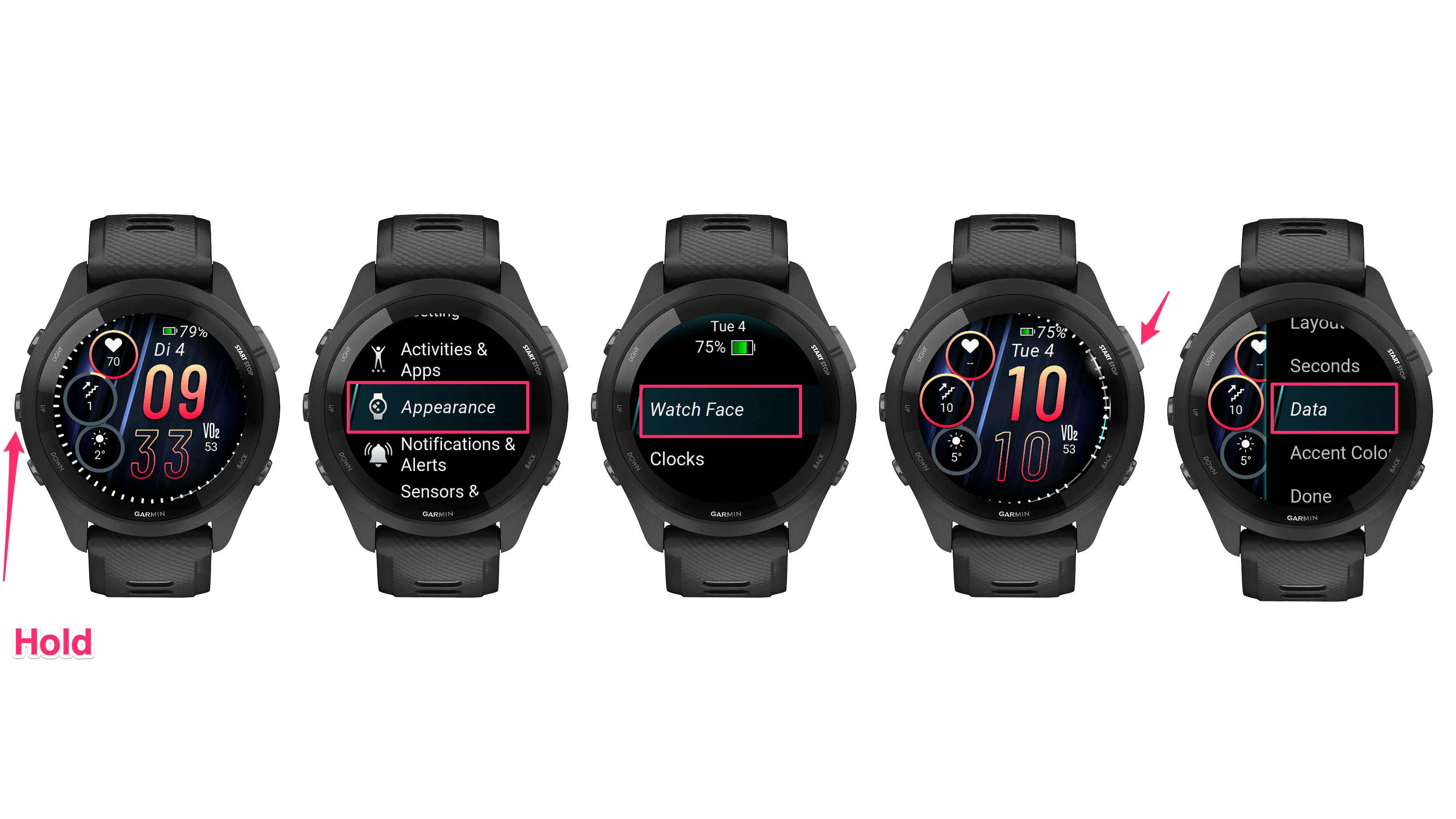 Garmin has customizable watch faces