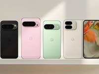The four Google Pixel 9 models side by side: Pixel 9 Pro, Pixel 9 Pro XL, Pixel 9, and Pixel 9 Pro Fold