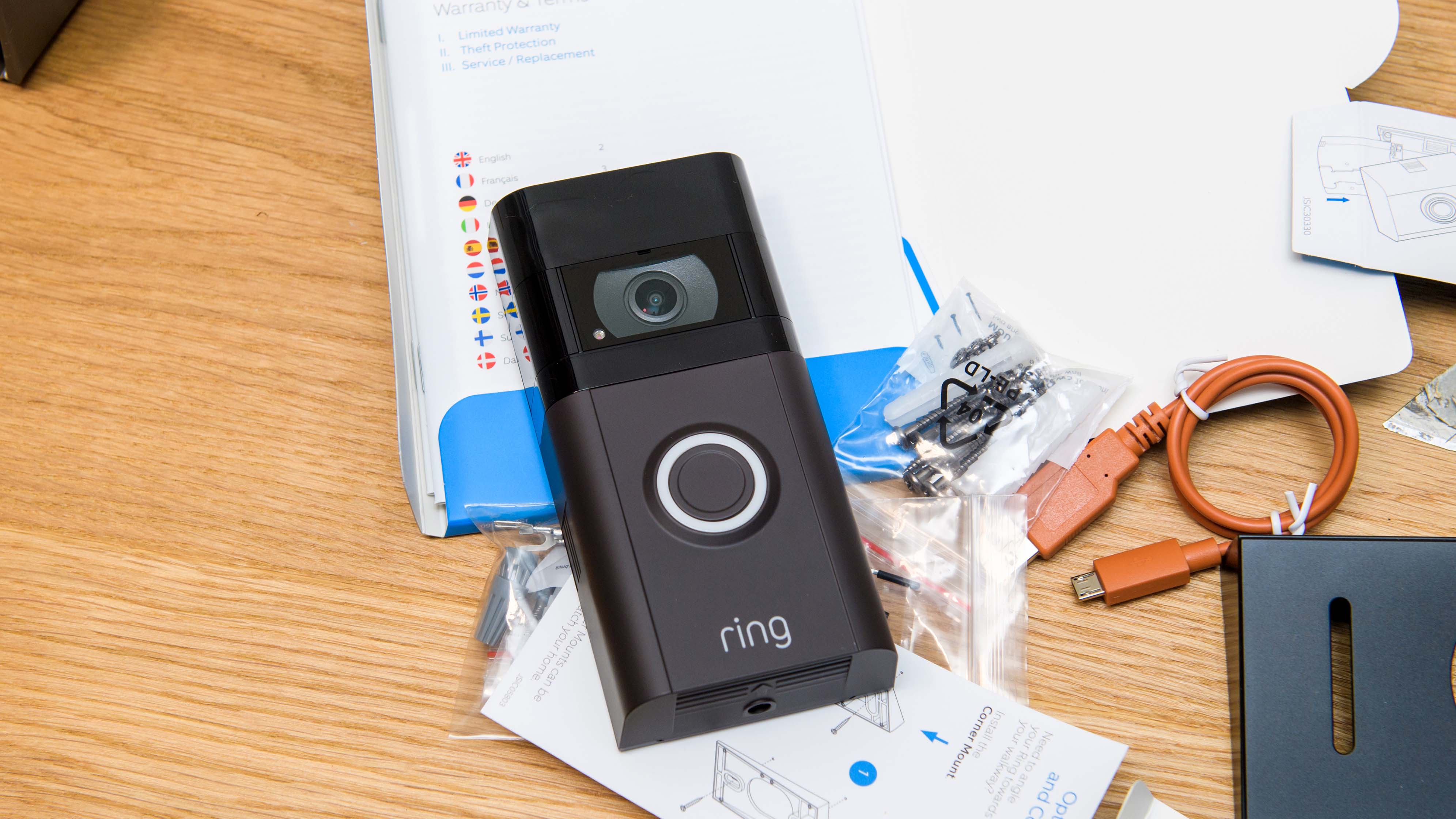 The appropriate screws and cables are included with models like the Ring Video Doorbell. The appropriate screws and cables are included with models like the Ring Video Doorbell.