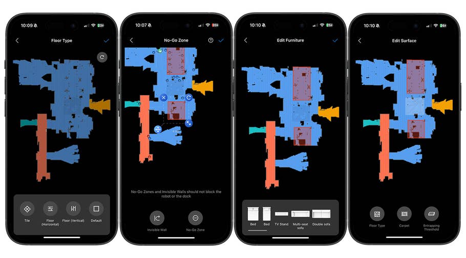 Roborock Qrevo S app screenshots