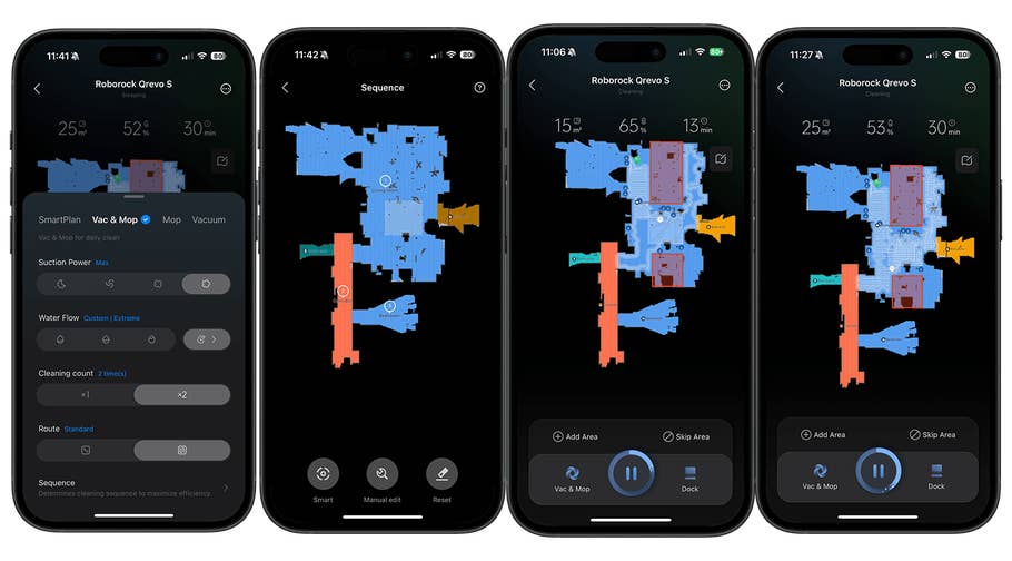 Roborock Qrevo S app screenshots
