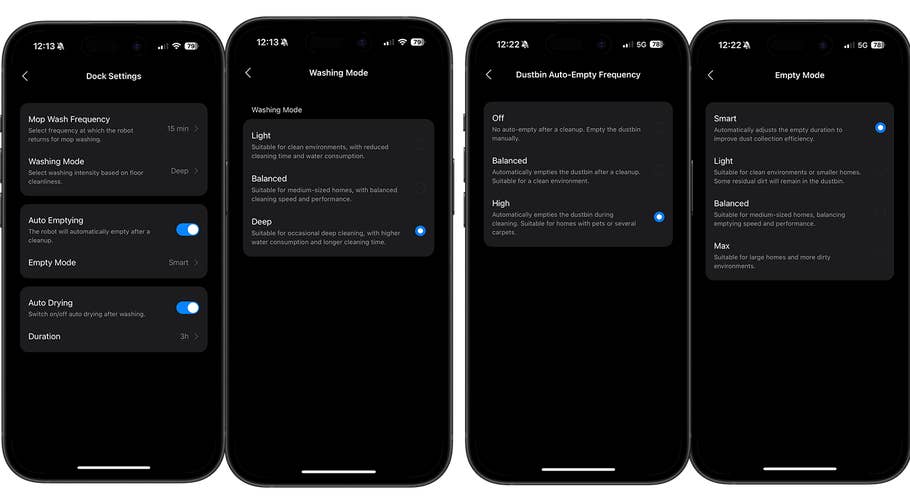 Roborock Qrevo S app screenshots