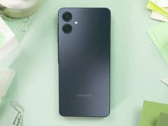 Samsung's Galaxy A06 in graphite colorway