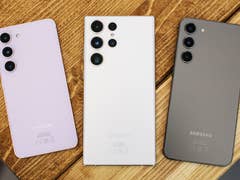 Samsung Galaxy S23 series with the Plus and Ultra on the table