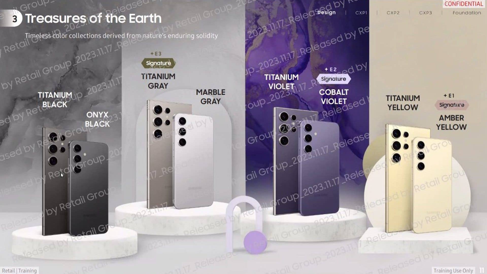 Samsung Galaxy S24 Ultra and Galaxy S24 colors