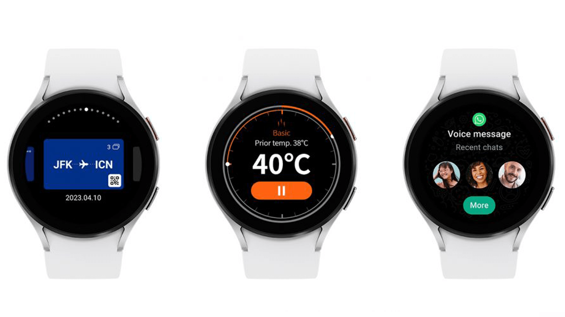 Samsung Galaxy Watch apps: Samsung Wallet, Thermo Check app, WhatsApp Samsung Galaxy Watch apps: Samsung Wallet, Thermo Check app, WhatsApp