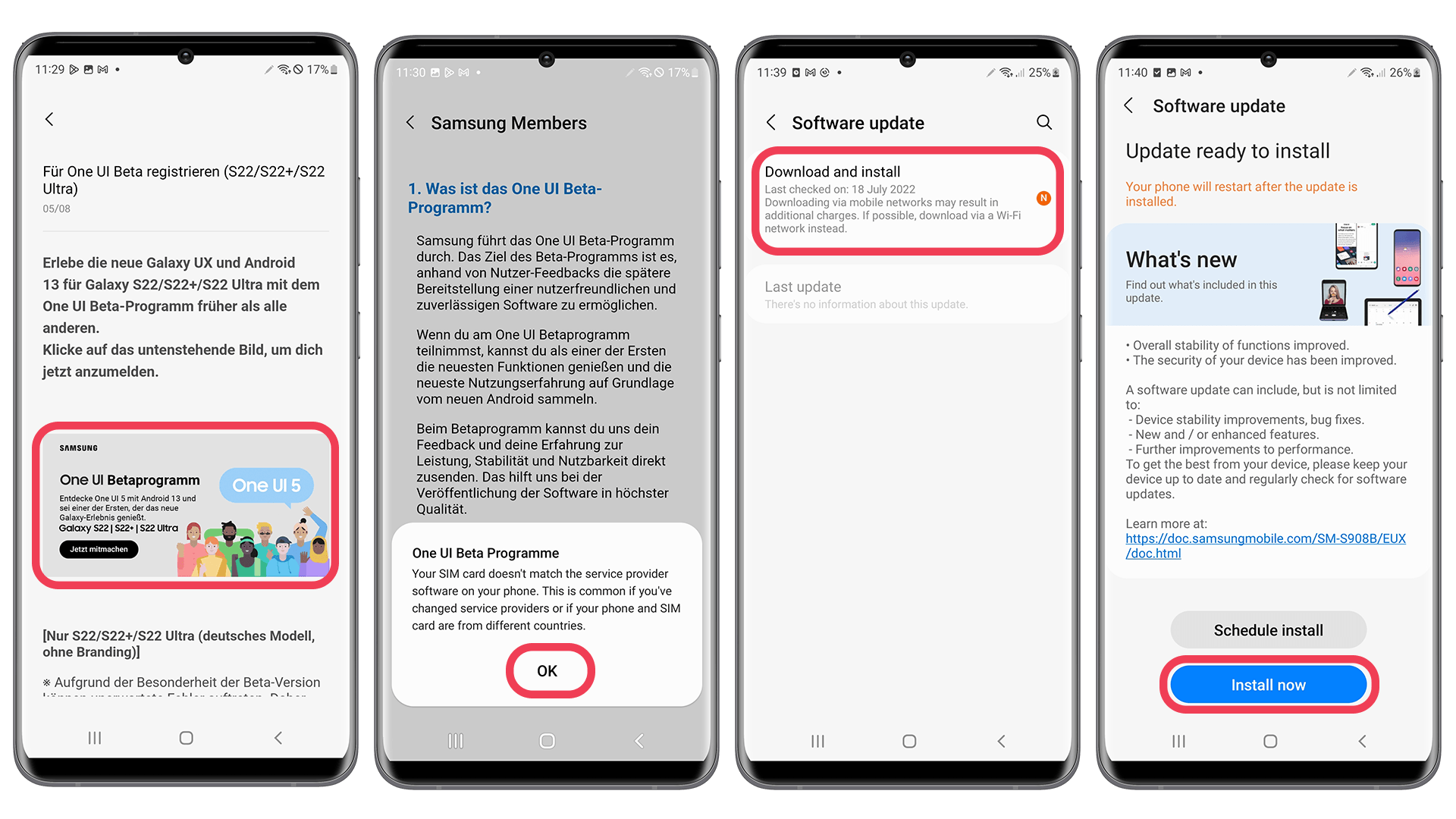 One UI 5 Beta based on Android 13 installation tutorial for Galaxy S22 devices One UI 5 Beta installation tutorial for Galaxy S22 devices