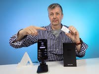 Matt with the Samsung Galaxy S23 and its very small power adapter.