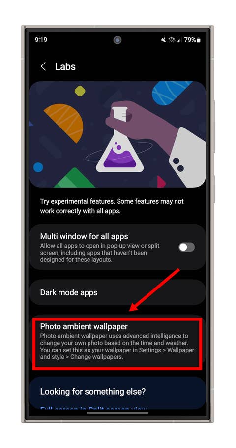 One UI 6 screenshot: Setting up real-time weather wallpapers