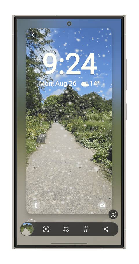 One UI 6 screenshot: Setting up real-time weather wallpapers