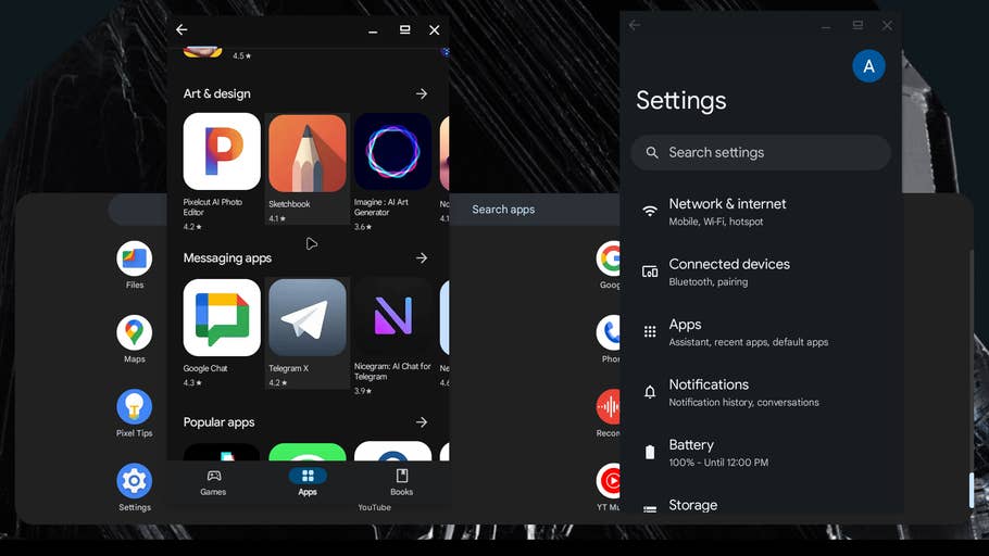 Android desktop mode screenshots