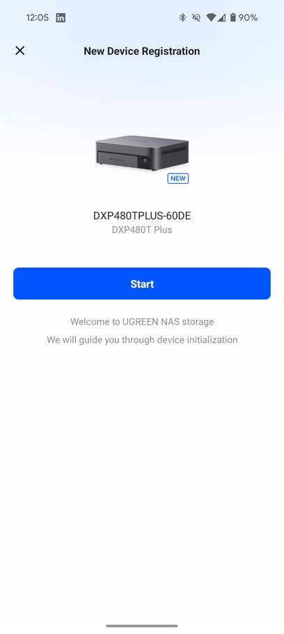 Screenshots from the Ugreen NAS mobile app