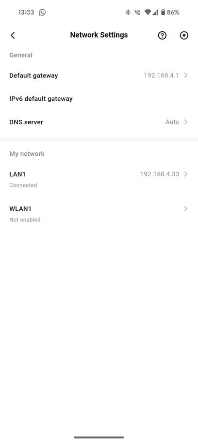 Screenshots from the Ugreen NAS mobile app
