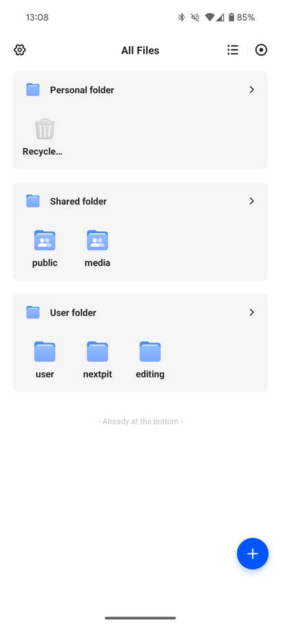 Screenshots from the Ugreen NAS mobile app