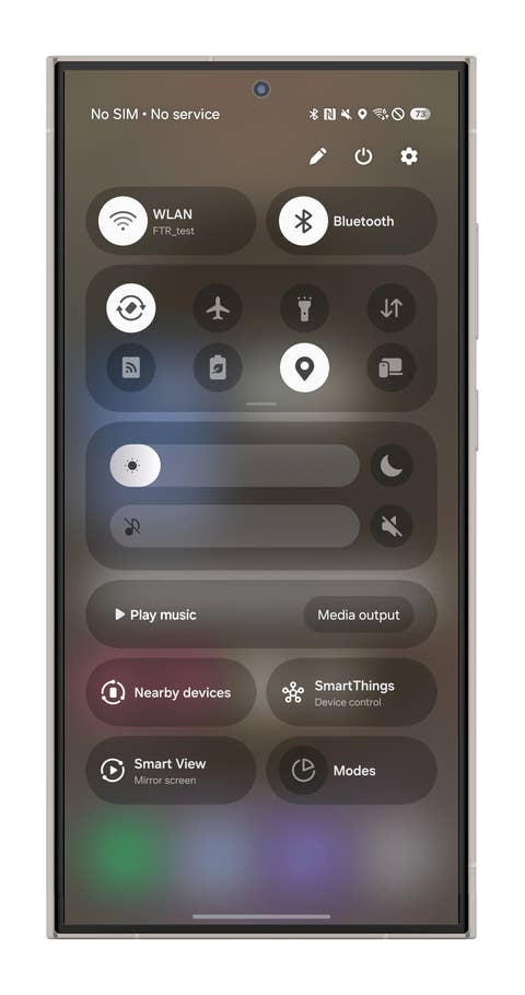 Samsung One UI 7 interface showing quick settings and notifications on a smartphone screen.