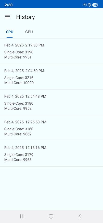 Geekbench test results for Samsung Galaxy S25 Ultra showing various single-core and multi-core scores.