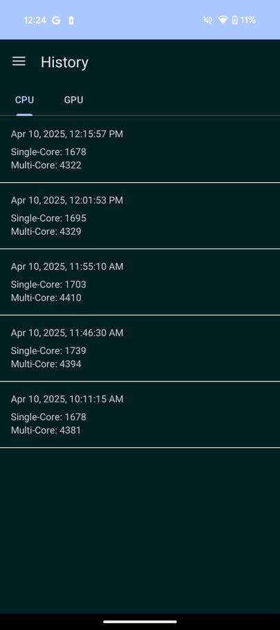 Geekbench test results for Google Pixel 9a showing CPU single-core and multi-core scores.