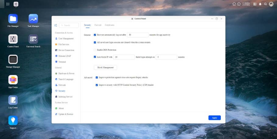 UGOS Pro Control Panel