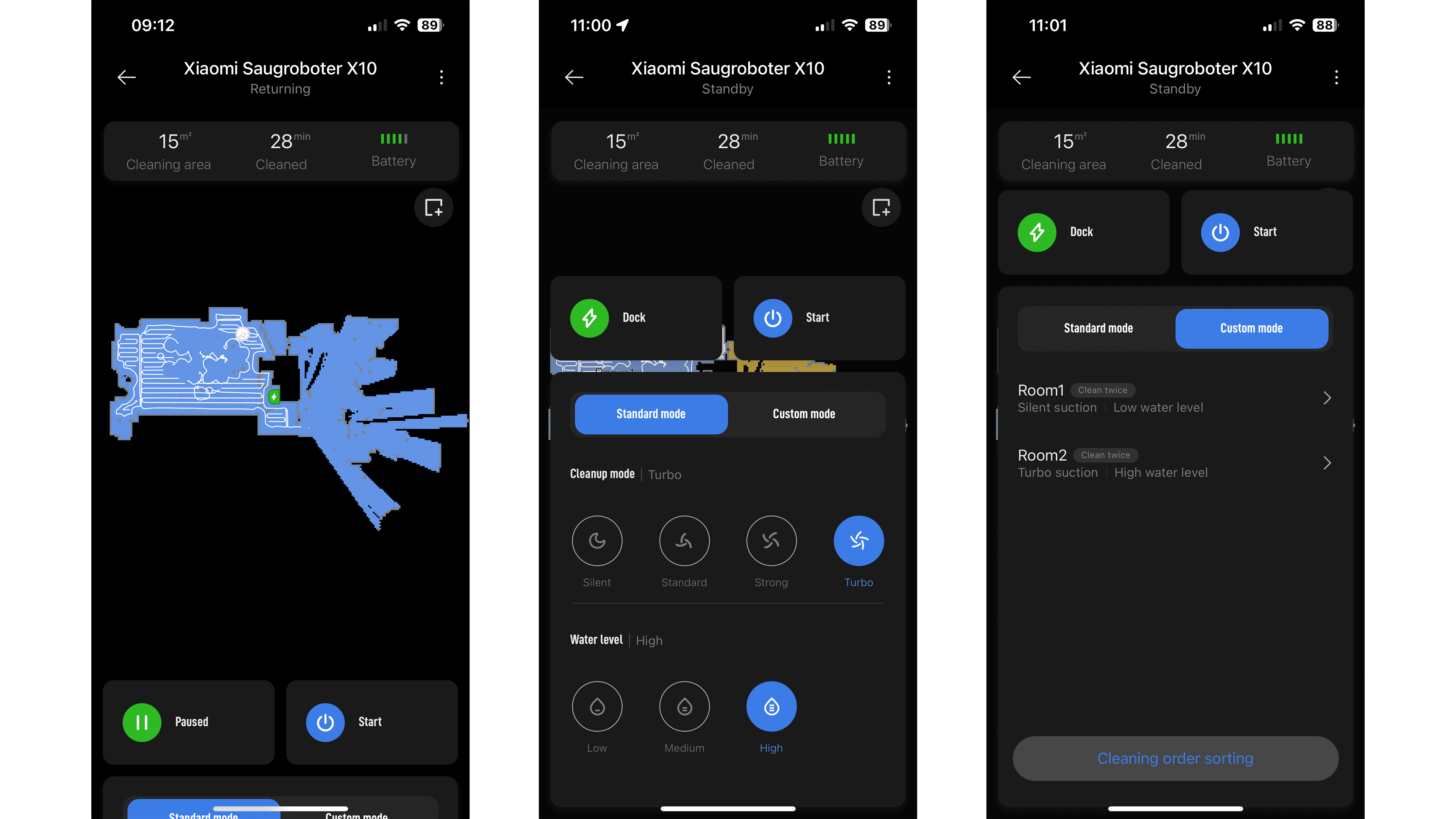 Xiaomi app cleaning settings