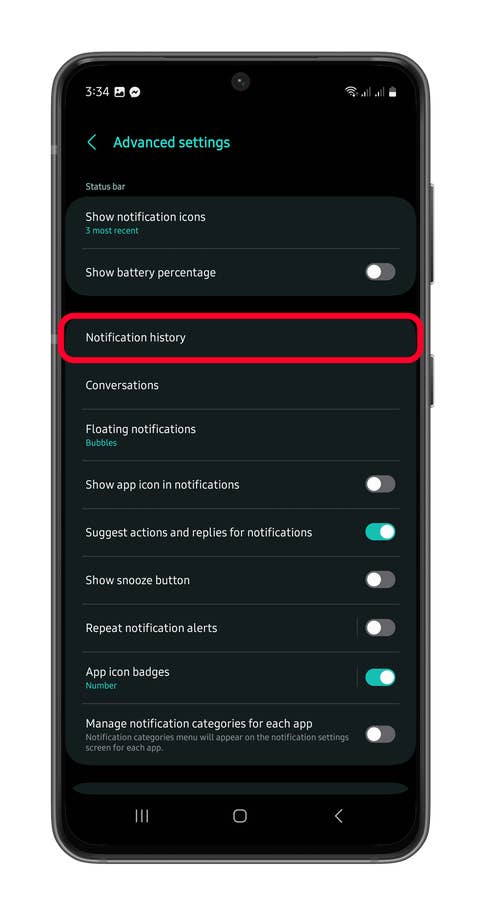 How to see old notifications on a Samsung Galaxy