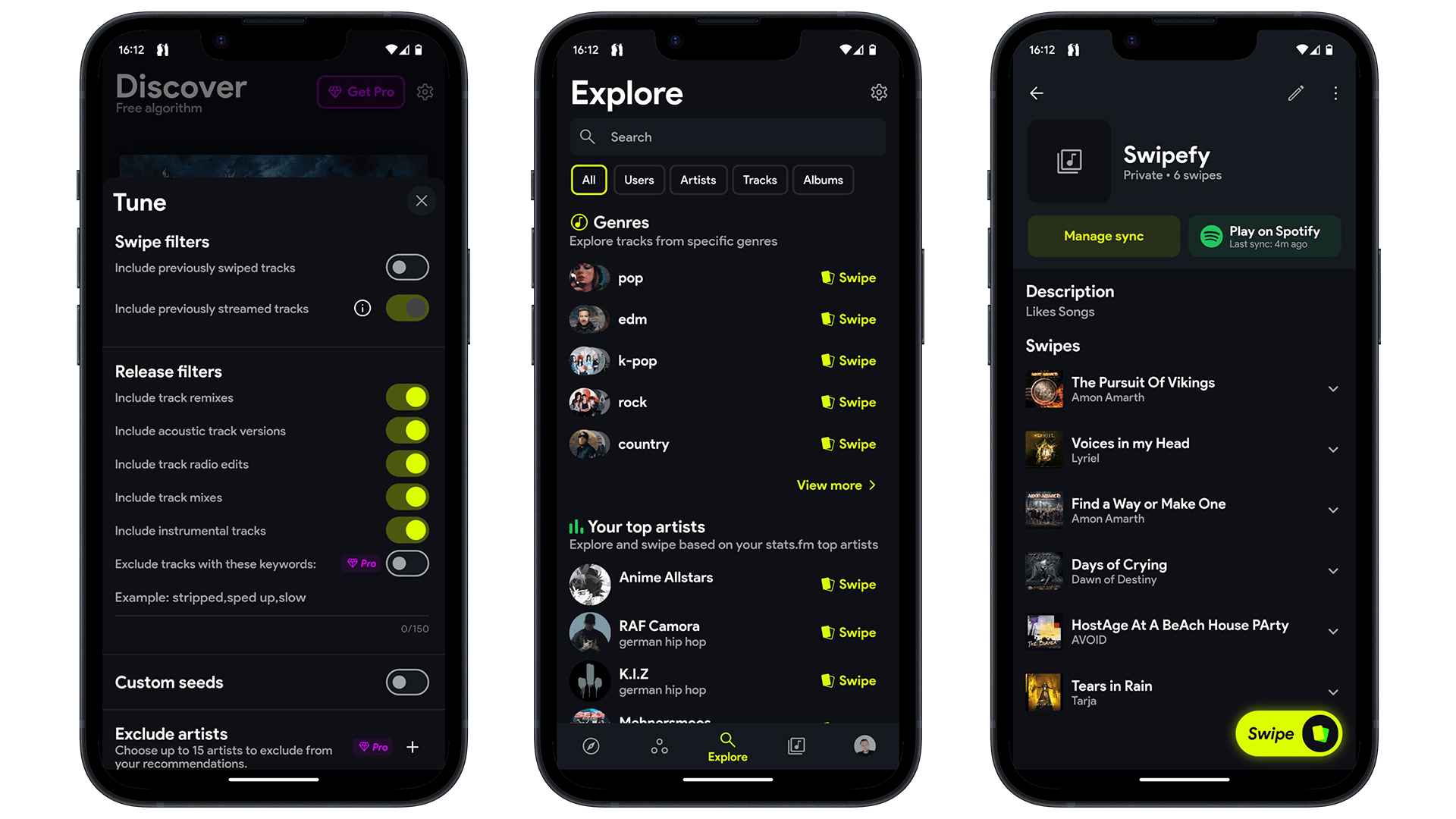 Swipefy screenshots Swipefy screenshots