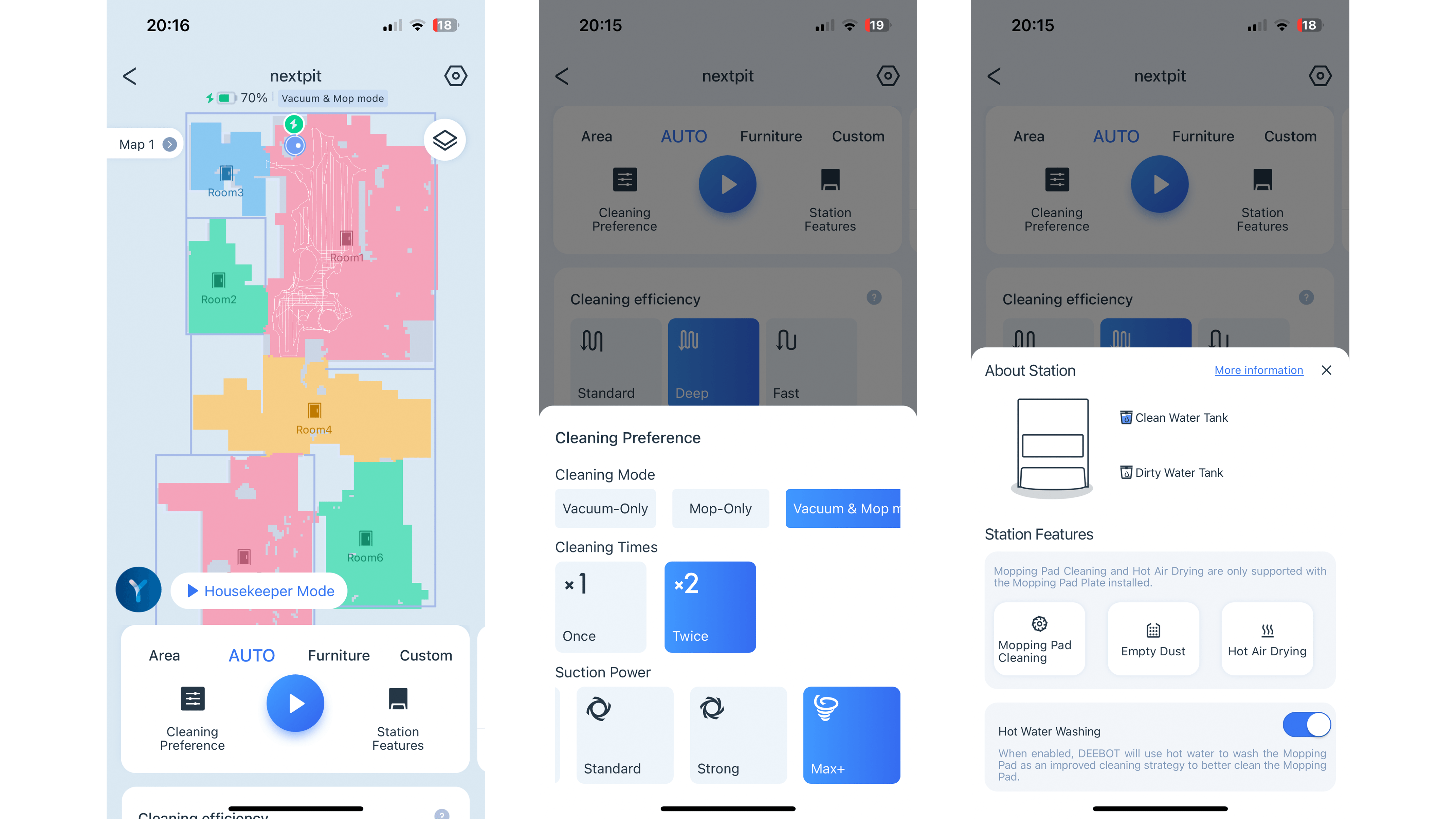 Ecovacs Deebot T20 Omni Ecovacs-Home-App screenshots