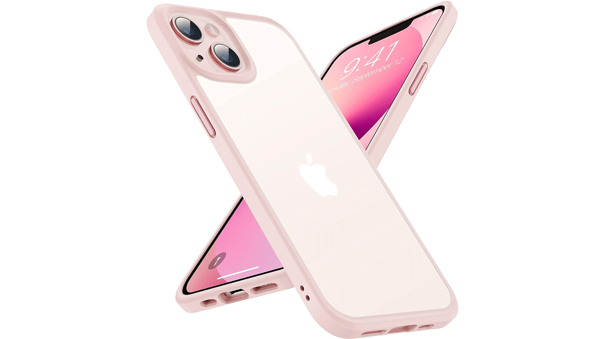 Torras Guardian Apple iPhone 14/13 Shockproof Slim Case in pink color. Torras Guardian Shockproof Slim Case for Apple iPhone 14 and 13