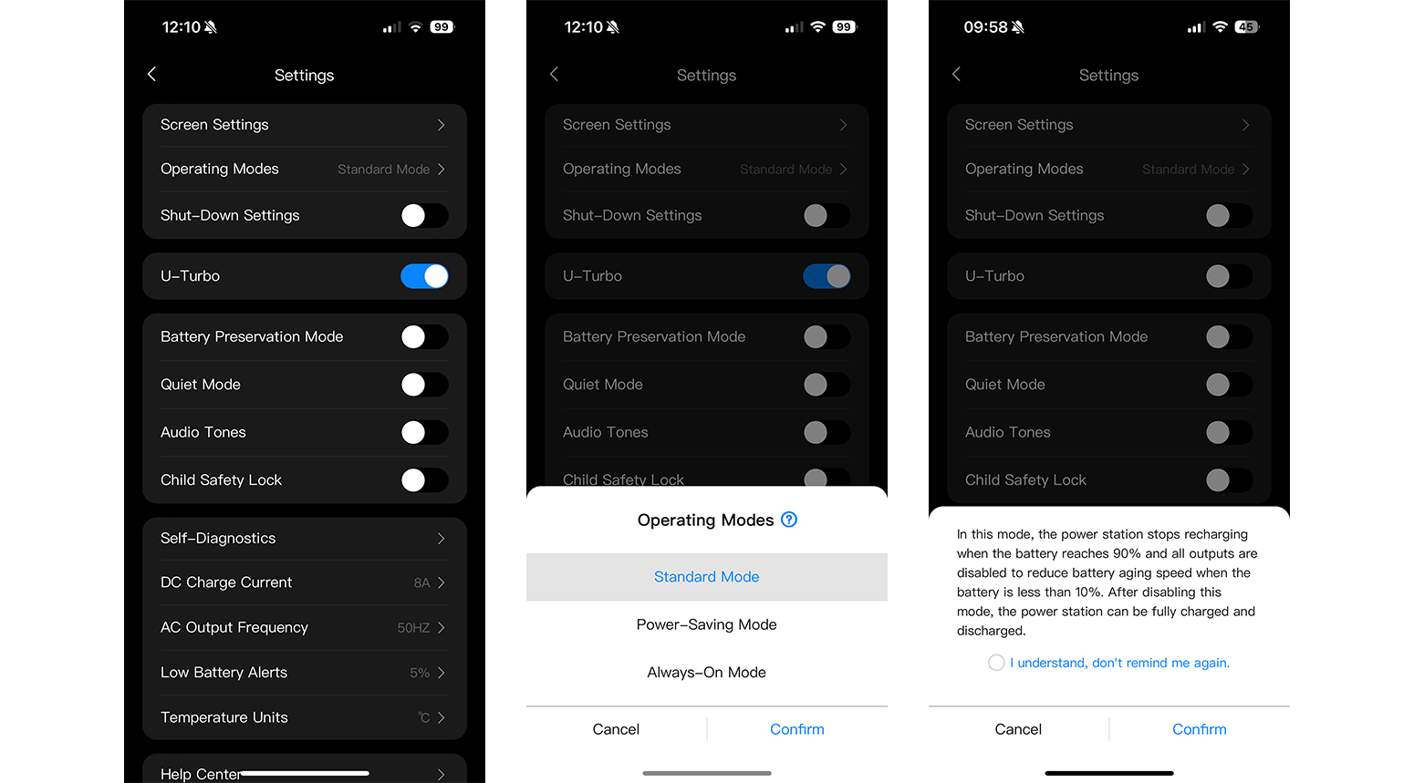 Ugreen PowerRoam 2200 app lets you make different control changes.