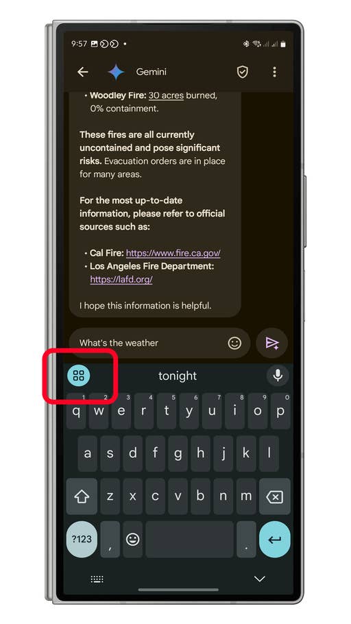 Screenshot of a messaging app on an Android smartphone
