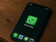 WhatsApp logo on an iPhone