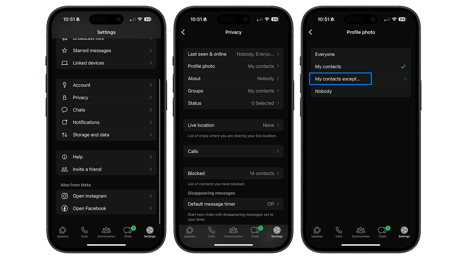 Here's how you hide your profile photo from certain contacts.