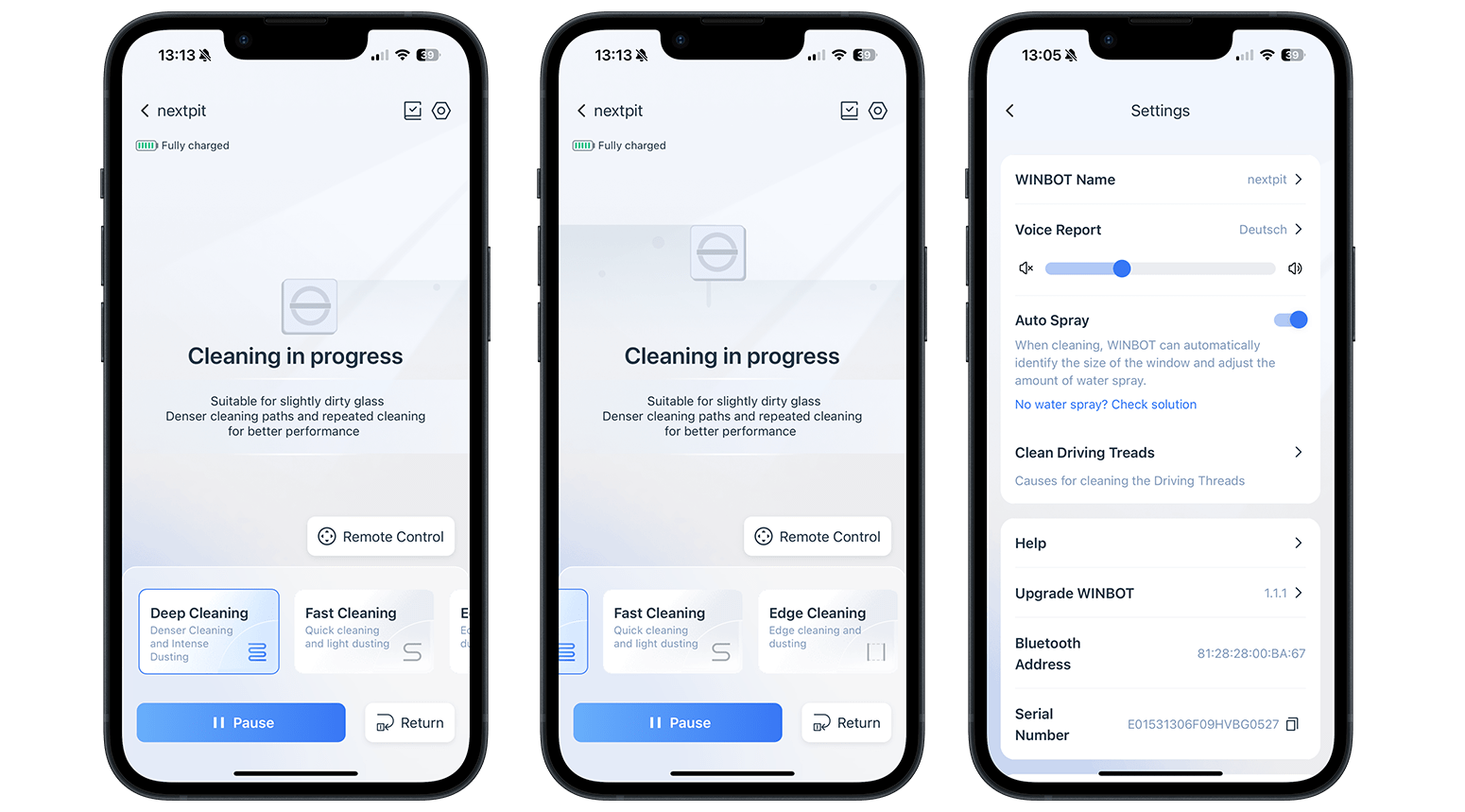 How thorough do you want your cleaning to be? Set it in the app!