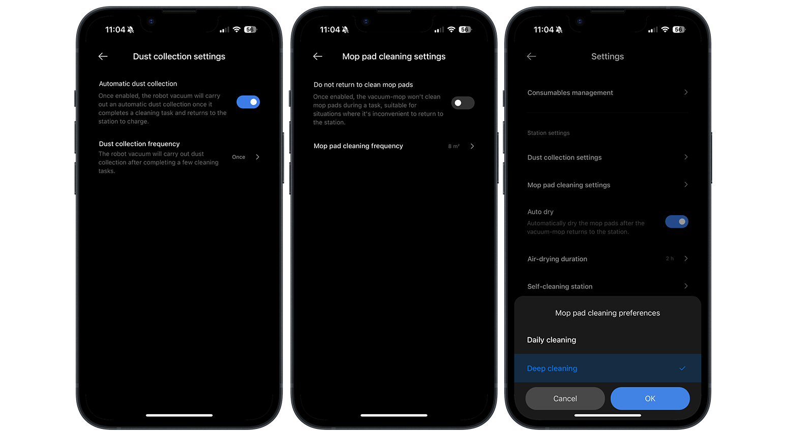 Mi Home phone app settings screenshots Mi Home phone app settings screenshots