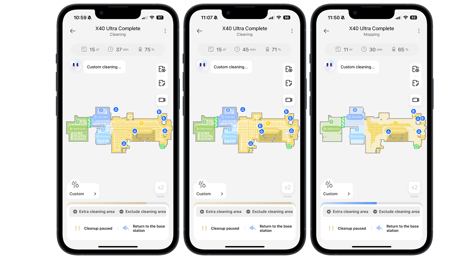 You get data like where the Dreame X40 Ultra has been and how much work it has done.